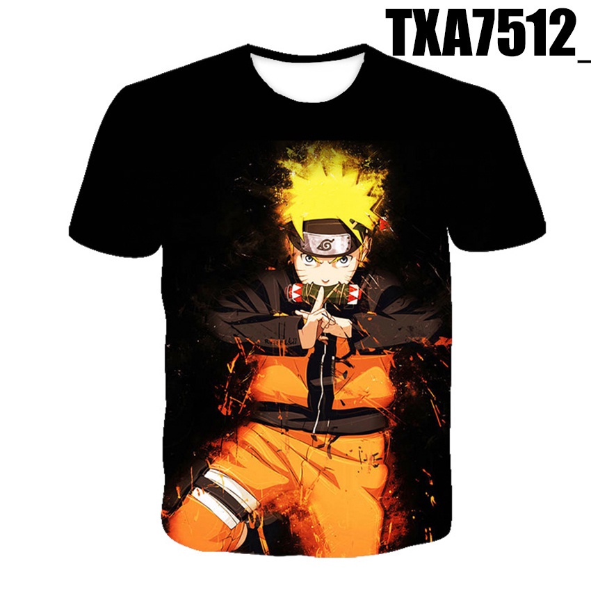 Camiseta de manga corta con estampado digital de Naruto Kakashi para hombre 