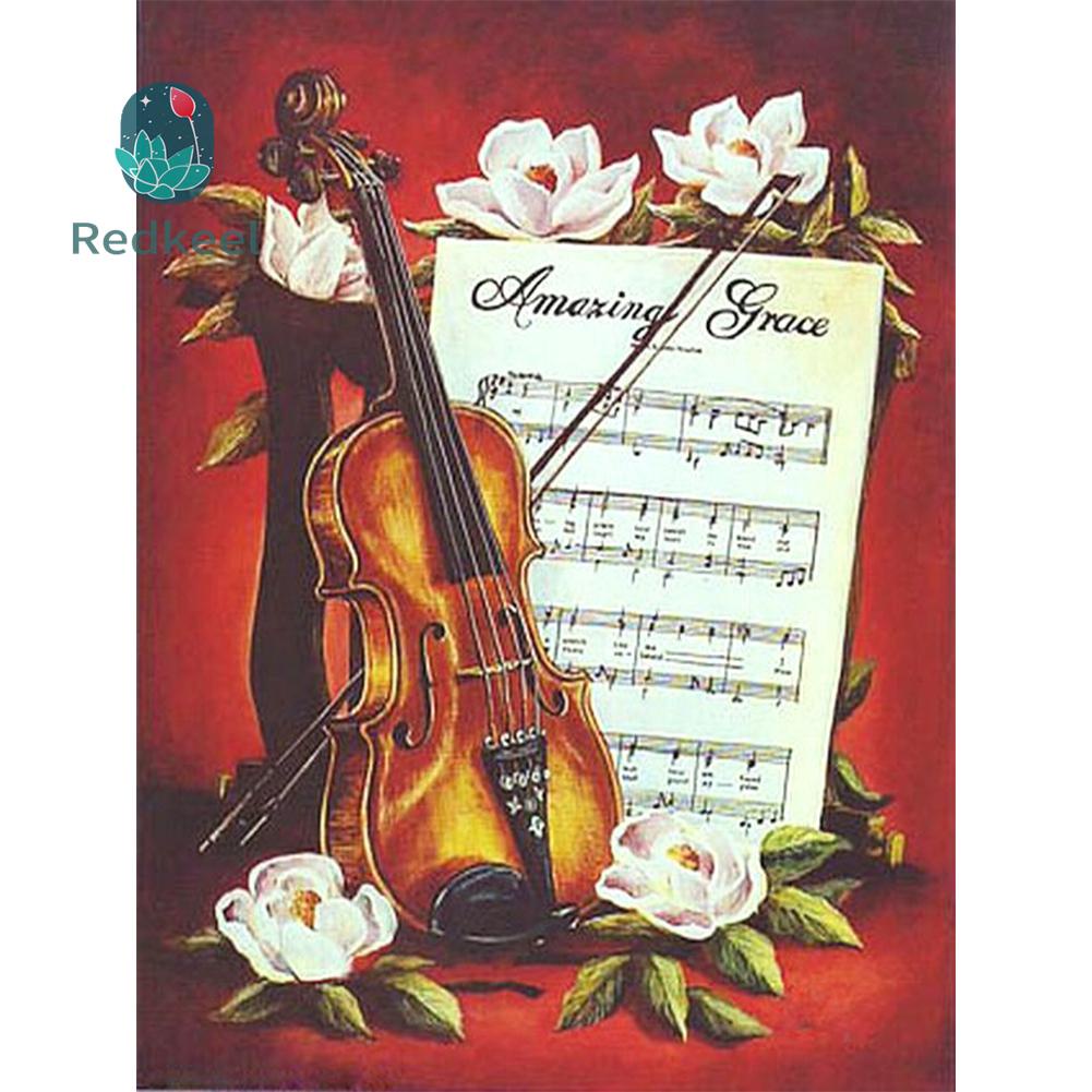 Kit Pintura Con Diamantes 5d Violinista Mujer 30x40cm Diy 