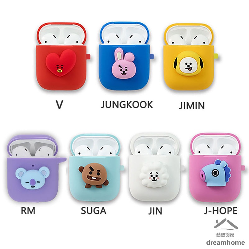 wi66 BT21 Bangtan Boys Kpop Character BT21 Airpods 1/2 Funda De Silicona  Cubierta Oficial K-pop Auténtico Con Llavero | Shopee Chile