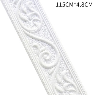 de fondo autoadhesivo línea de la cintura etiqueta de la pared de la espuma Zócalo Decoración líneas de borde-white 90 2,3 m 
