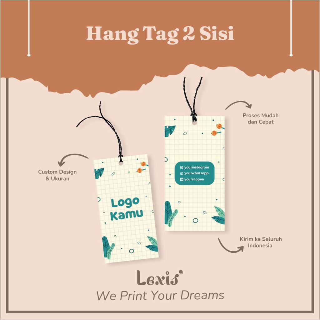 Hang tag Clothes 2 lados (diseño gratis) - etiquetas de ropa - etiquetas  para colgar impresión ropa Eid - etiquetas de marca - marcas de ropa |  Shopee Chile