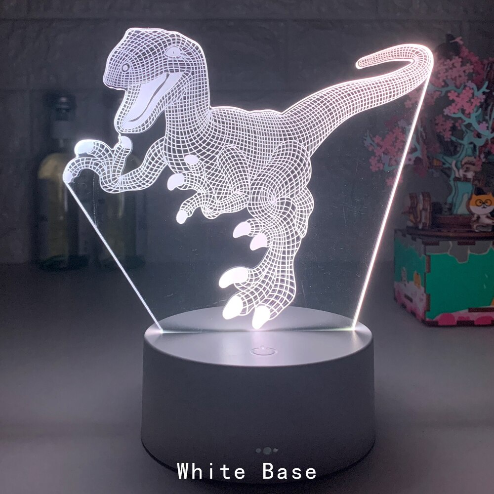 Juguetes de dinosaurios para Muchachos 7 colores de iluminación de escritorio táctil con USB Lámpara LED para niños El mejor regalo de los niños Luz de la noche 3D 