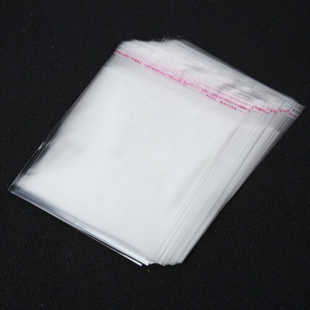 100Pcs Clear Plastic Cellophane Cello Display Bags Self Adhesive Seal 