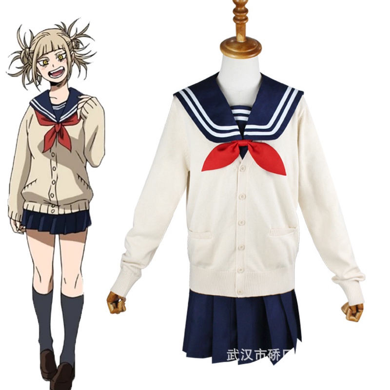 juego completo con accesorios para mujer Traje de cosplay para uniforme escolar disfraz de anime de Halloween vestido de marinero Himiko Toga 