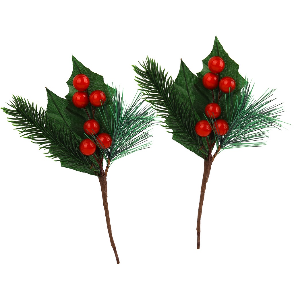 20 Piezas Decoración de Bayas Oro Palillos Artificiales de Bayas Acebo Bayas Ramas Tallos de Bayas navideñas para el árbol de Navidad Temporada de Vacaciones Decoración de Invierno 
