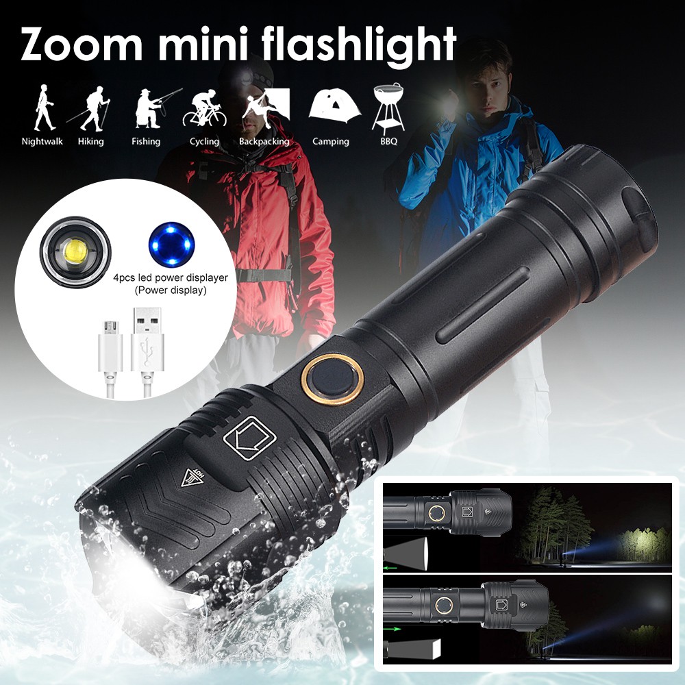 Zoombare t6 LED-faros ciclismo camping pescar faros linterna 