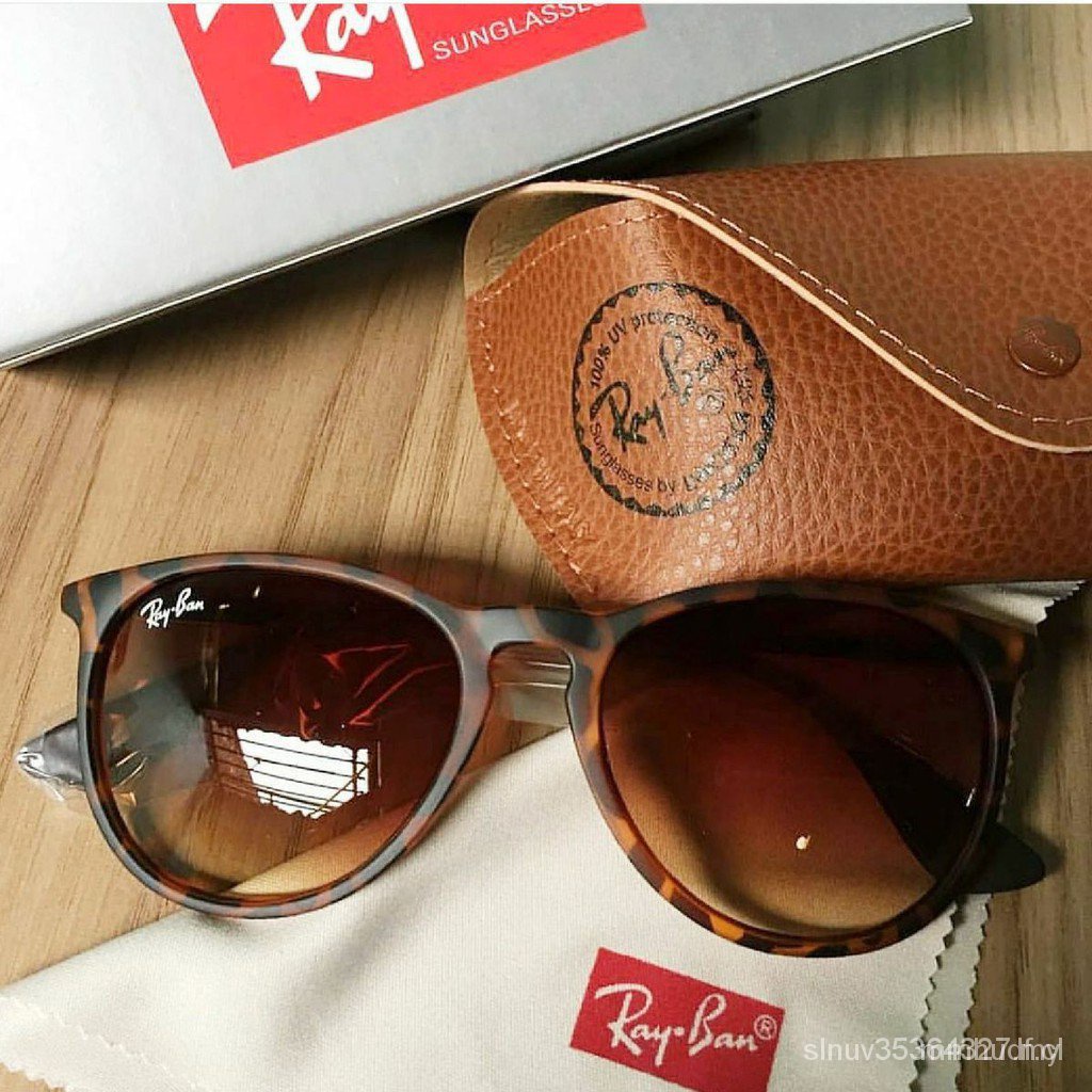 Gafas De Sol Ray_ Ban Erika Marrón Negro Mujer dzKU | Shopee Chile