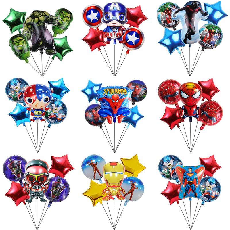 5pcs dc marvel superhero globo fiesta decoartion set niños fiesta de  cumpleaños suministros batman superman ironman spiderman celebrar fecha de  nacimiento | Shopee Chile