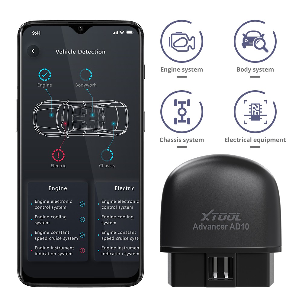 XTOOL AD10 OBD2 Escáner De Diagnóstico Bluetooth ELM327 Ingeniero