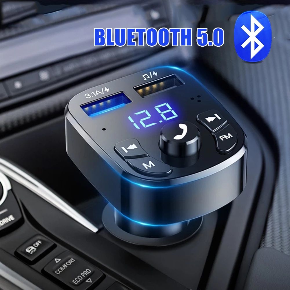 Kit de coche bluetooth inalámbrico transmisor FM Reproductor MP3 Audio Dual USB Cargador Reino Unido 
