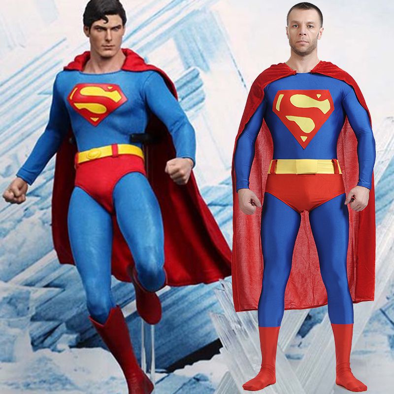 Héroe Superman Superhéroe Christopher Reeve Rojo Mono Disfraz de Utilería lo último 