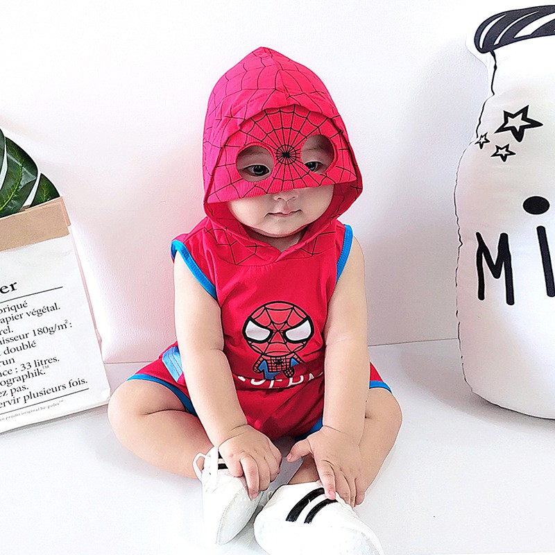 Bebe Nino Spiderman Ropa De Verano Bebe Ninos Trajes Conjunto Casual Sin Mangas De Dibujos Animados Impresion Sudadera Con Capucha Chaleco Blusa Pantalones Cortos Shopee Chile