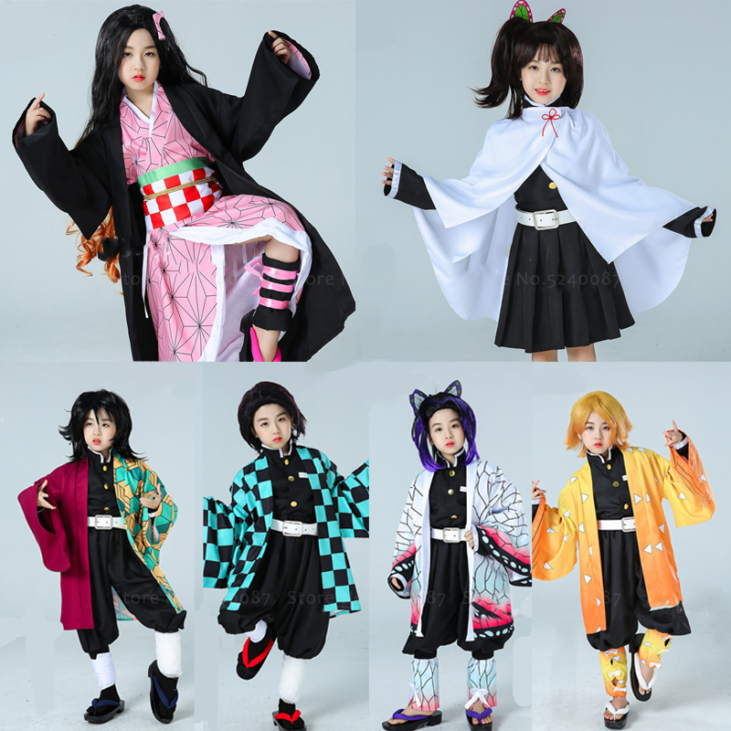 Demon Slayer Anime niños Cosplay conjunto disfraz ropa infantil Tanjiro