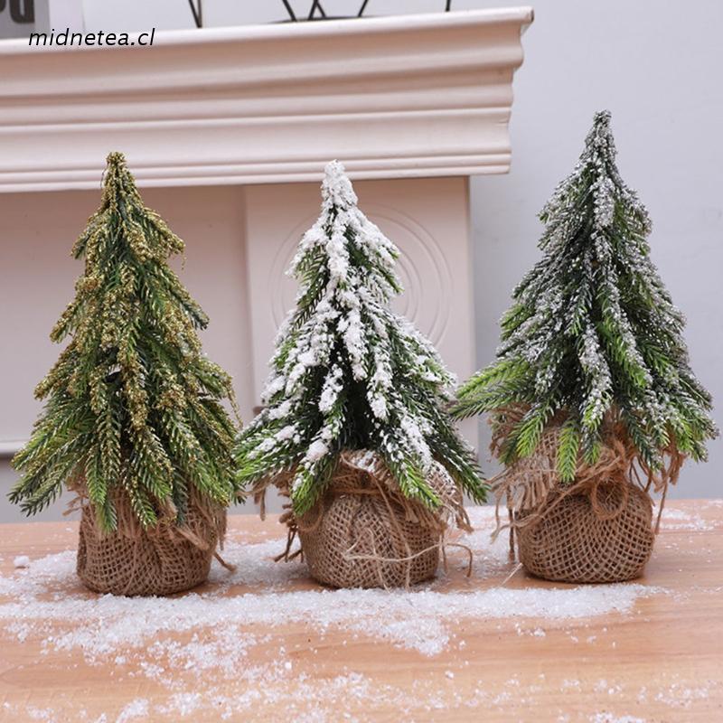 Mid Desktop Miniature Snow Pine Tree Mini Christmas Trees With Burlap Base Table Decor Winter Home Decorations 2022 New Year Gifts | Shopee Chile