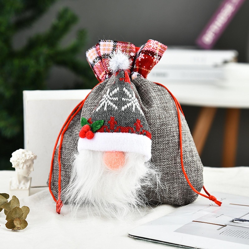 color rosso bolsa de regalo de caramelo sueco gnomo de Papá Noel colgante adorno decoración del hogar Keshida Calcetín navideño de Navidad 