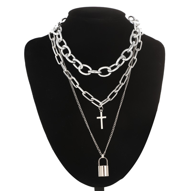 Egirl Choker Collar Lock Gothic Necklace Punk Goth Jewelry Harajuku Style  Black Chocker Emo Grunge Aesthetic Accessories