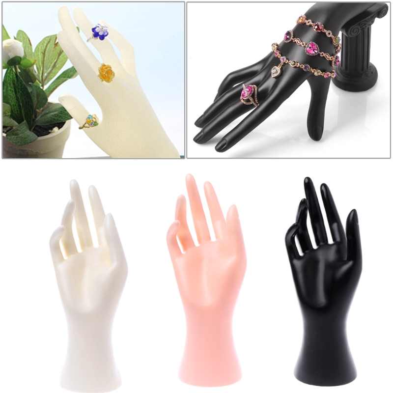anillo maniquí de mano joyería de dedo resina mate Negro 2 tipos de soporte de exhibición de joyería de dedo de maniquí de mano brazalete estante de exhibición para soporte de pulsera 