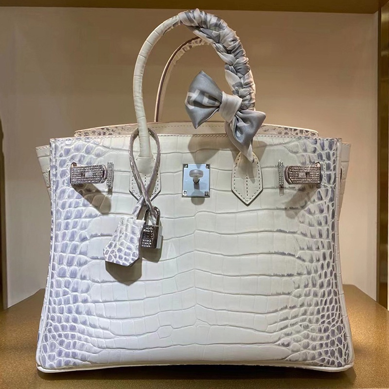 Bolsa De Platino Con Hebilla De Diamante Mensajero De Gran Capacidad Himalaya  Blanco Patrón De Cocodrilo Femenina De Una Pieza Enviada | Shopee Chile