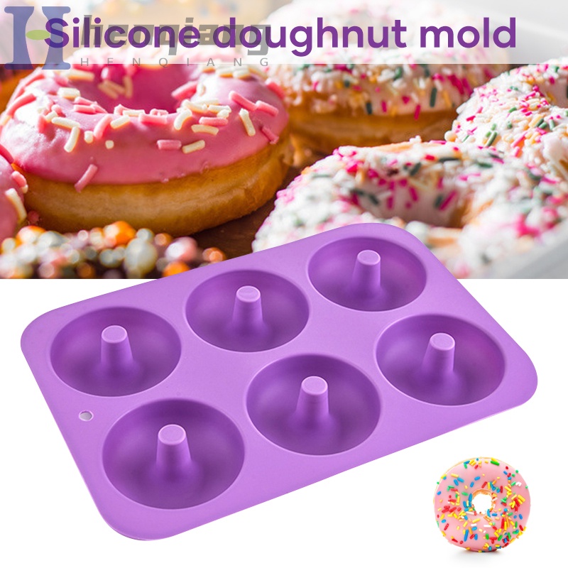Juego de 2 Molde de Silicona para Hornear Donut Molde para Donut de Silicona 