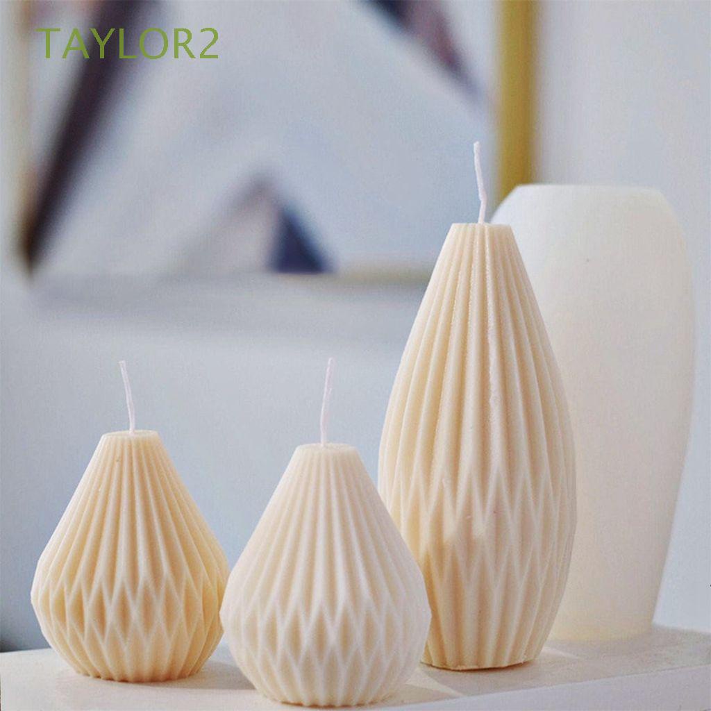 molde con forma de botella de pera geométrica 3D molde para hacer pasteles de jabón de aromaterapia Molde de silicona para velas molde para manualidades de decoración moderna largo 