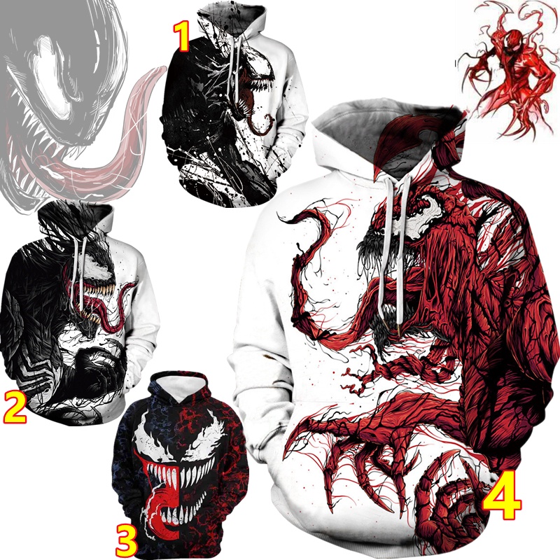 Venom Con Capucha Carnage Unisex Impreso En 3D Traje Masacre Anime Spiderman Sudaderas De Halloween Cosplay Top | Chile