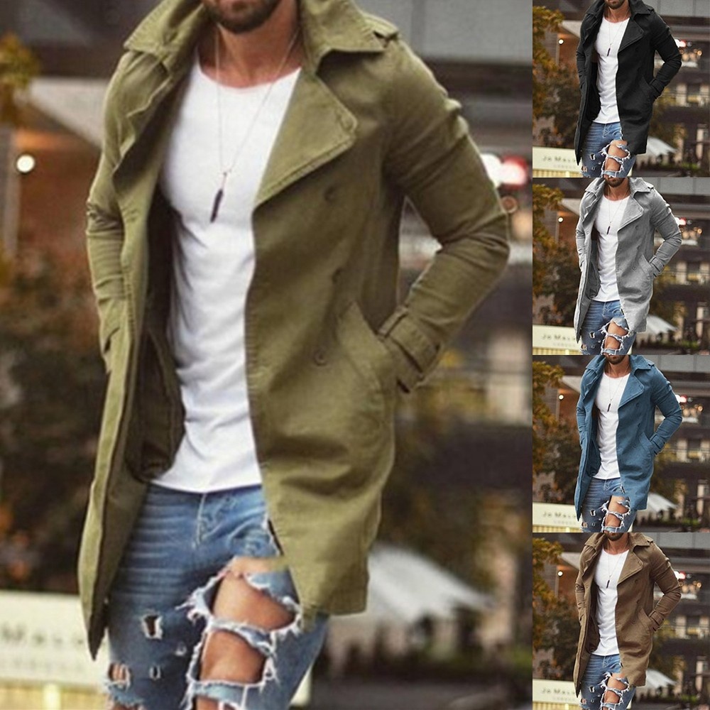 Los Hombres casual Gabardina Abrigo De Solapa Larga Outwear Chaqueta  Caliente Invierno Nuevo Más El Tamaño De trench coat | Shopee Chile