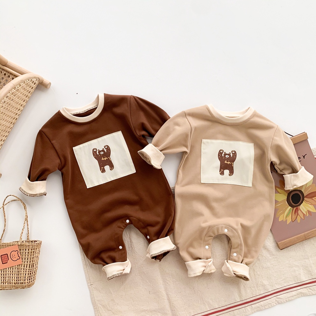 Baju Bebe Nino Mameluco De Manga Larga Recien Nacido Bebe De Dibujos Animados Oso Impresion Mono Mono De Moda Caliente Ropa De Nino Shopee Chile