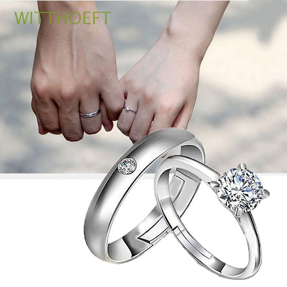 anillo de regalo de boda Anillo de compromiso de moda para hombres y mujeres elegante de plata elegante 