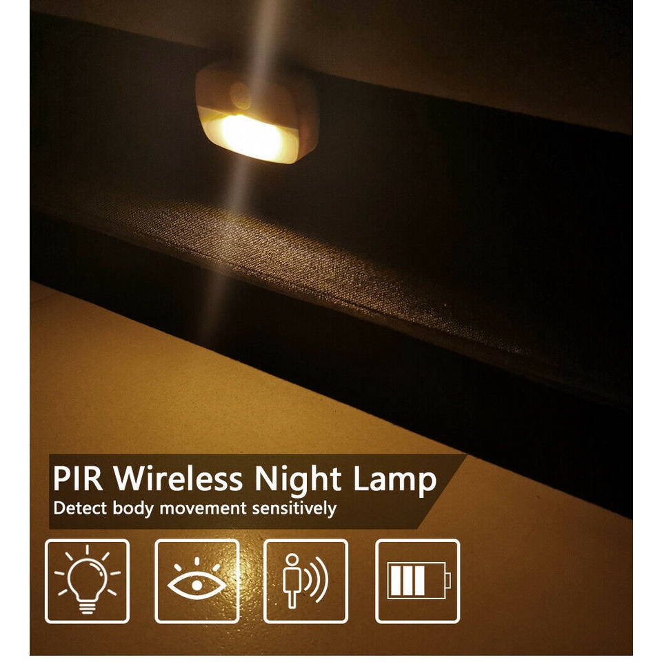 8 Piezas Luz con Sensor de Movimiento para Interiores Luces LED para Armario Luz Nocturna con Pilas Pasillo Dormitorio Armario Lámpara de Pared Inalámbrica para Armario 