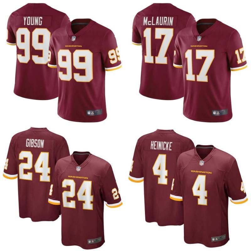 Wholesale Best Quality #17 Terry McLaurin #99 Chase Young #4 Taylor Heinicke  #21 Sean Taylor #24 Gibson Stitched American Football Jersey From  m.