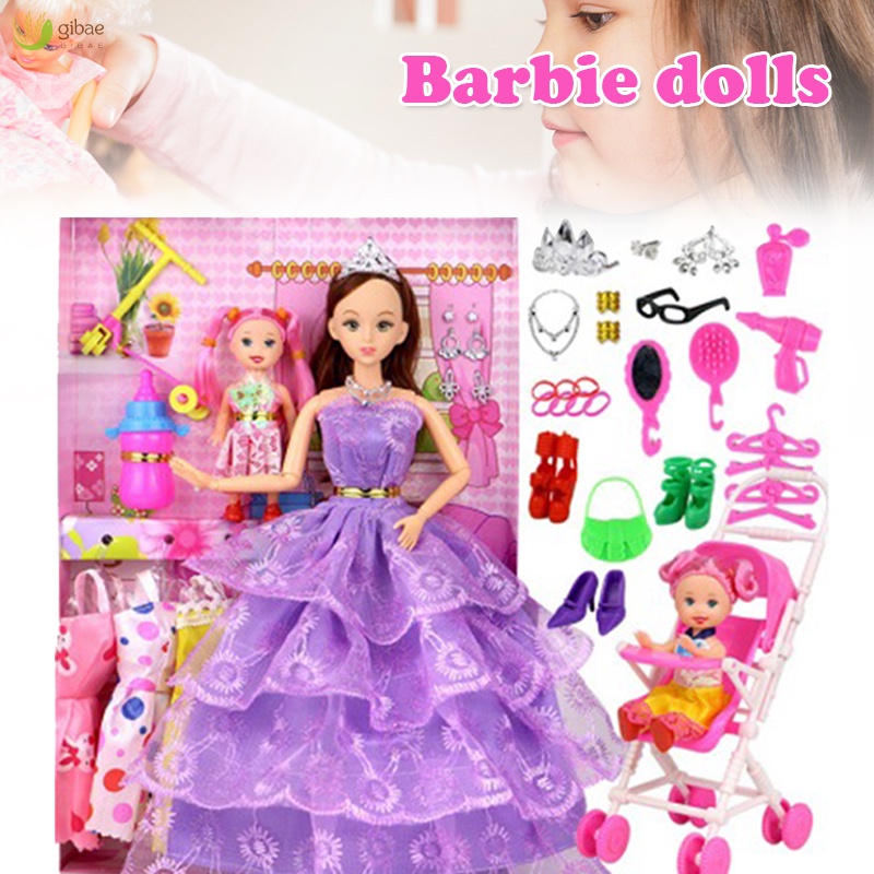 Juego De Munecas Barbie 58 Piezas Con 6 Vestido Y 1 Muneca De Bebe Reemplazable Princesa Casa De Juguete Conjunto Para Ninas Ninos Shopee Chile