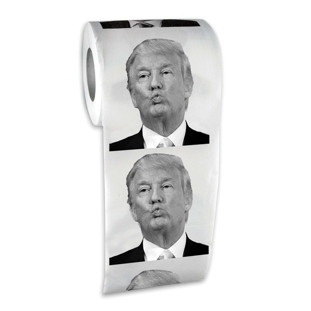 Aseo PaperDonald Trump higiénico rollo de papel Regalo de la mordaza de la broma Broma Baño impermeable 
