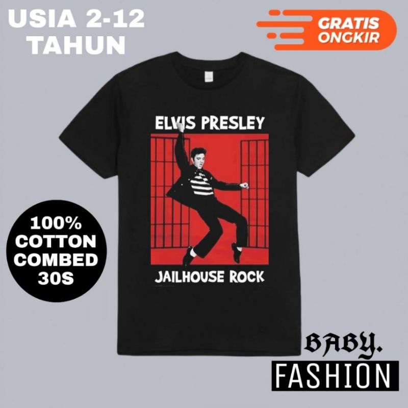 Elvis PRESLEY ropa de niños polera Jailhouse ROCK/polera BABYKIDS ROCK  música TEE/bebé niños hombres mujeres/negro edad 2-12 años 30S | Shopee  Chile