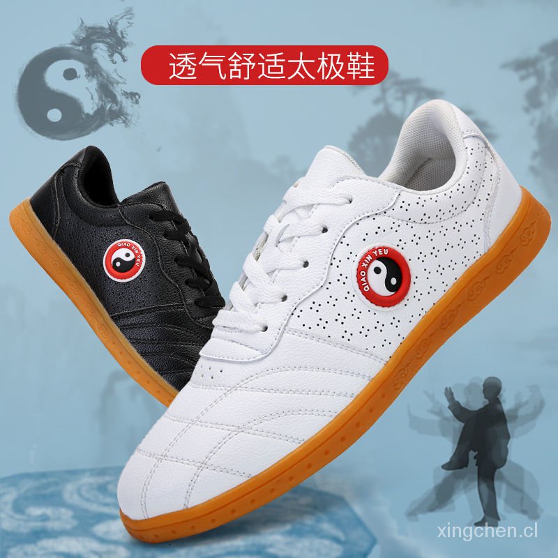 Dilwe Zapatos de Taekwondo Zapatos de Suela Suave de Cuero de PU para Ejercicio de Gimnasio Taichi Entrenamiento 
