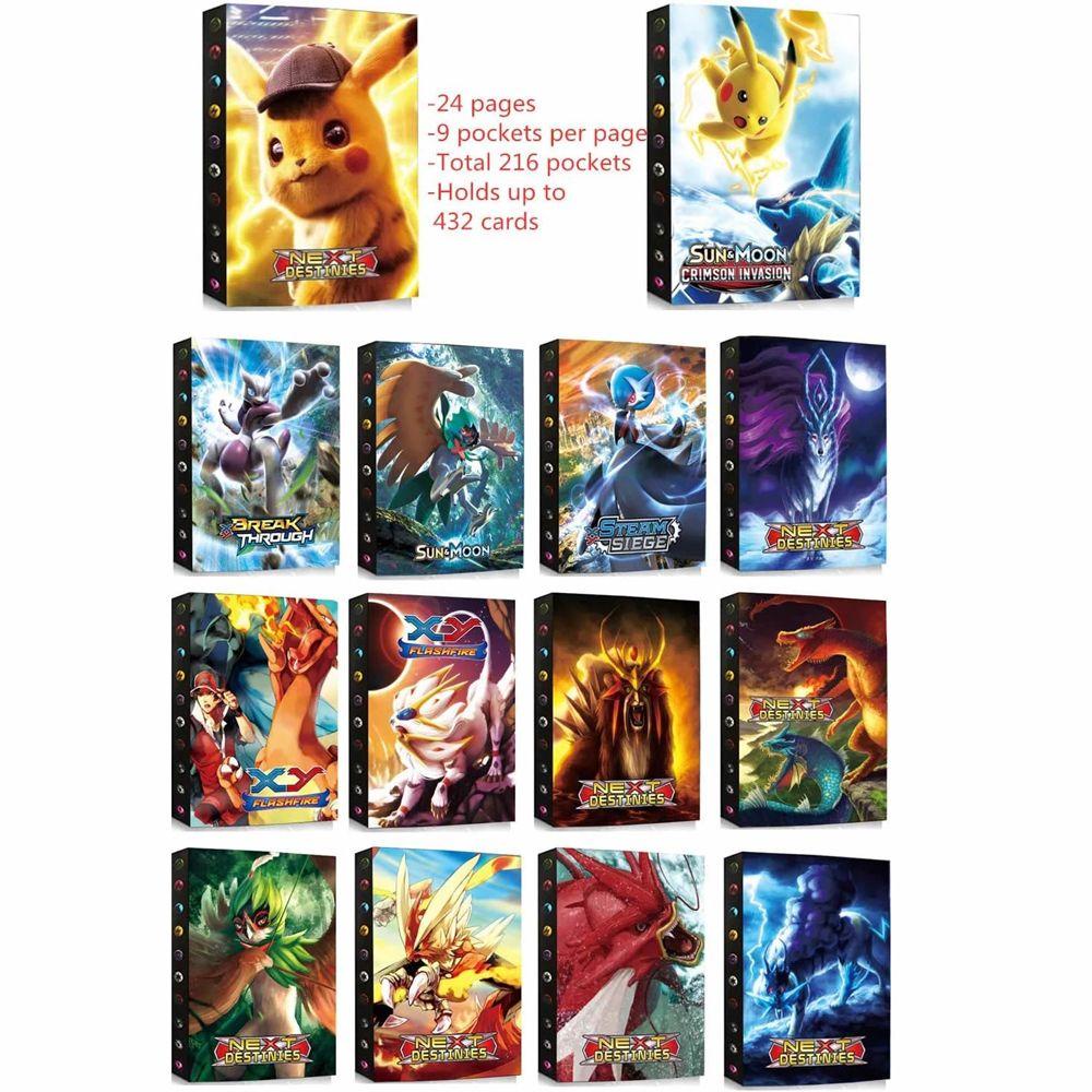 CHALKER For Kids Pokemon Album Book Toy Gift Game Card Binder Pikachu  Bluesky Cover Pokemons Toys Anime 9 Pocket 432 Cards VMAX GX Game Map Cards  Pokemon Card | Shopee Chile