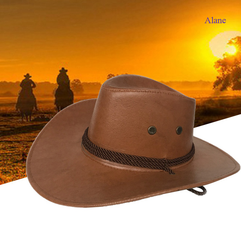 Sombrero australiano de Bush sombrero de vaquero estilo occidental outback cuero disponible en Negro y Brown