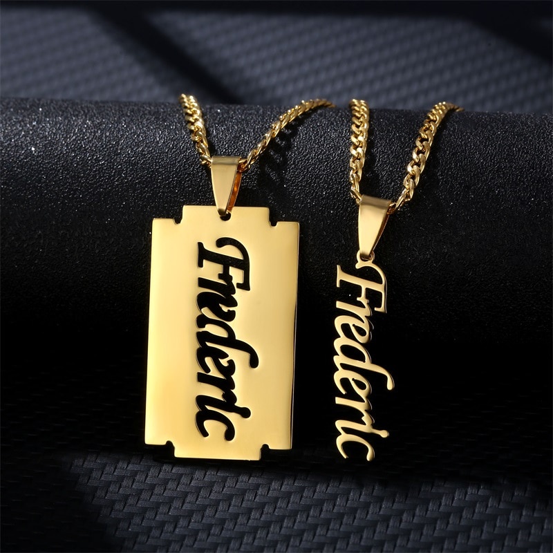 Collares Personalizados De Nombre De Acero Inoxidable Para Colgantes De Cubana De Oro 3 Mm Personalizado Joyería De Pareja | Shopee