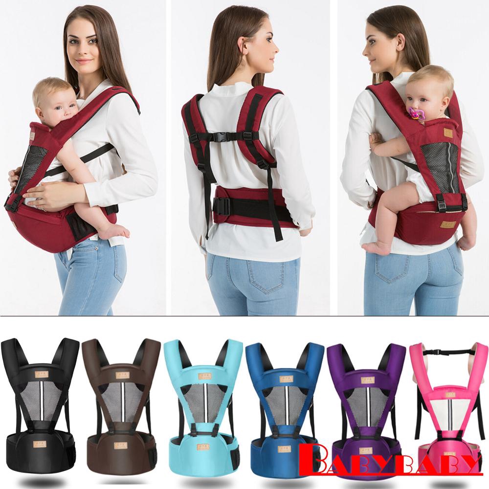 Color : Brown HKD Asiento de Cintura Portabebés Ligero y Transpirable Portabebé ventral para los bebés de 4 a 36 Meses 