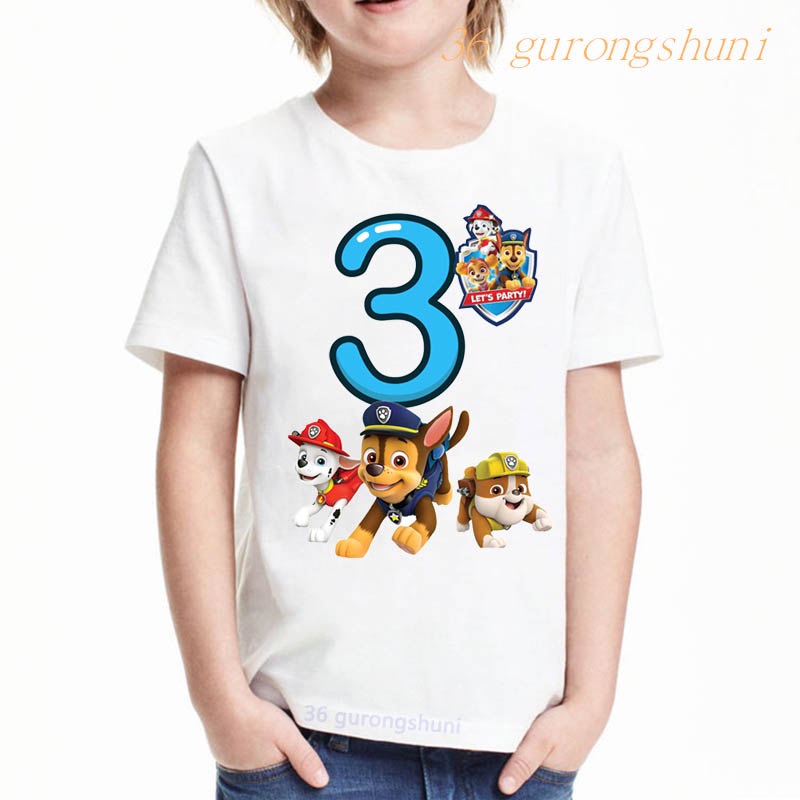 Paw Patrol Ropa Infantil Niños Cumpleaños Polera De Dibujos Animados  Patrulla Canina Graphic Mashall Ryder Sky Dog | Shopee Chile