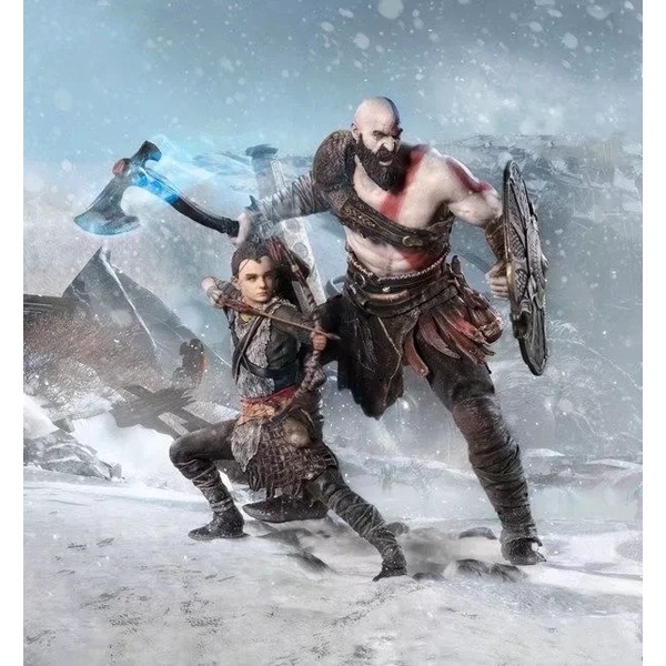 OFNYCOS] Estudios De Hierro Dios De La Guerra Kratos Padre E Hijo Atreus  1/10 Figura Modelo 20cm | Shopee Chile