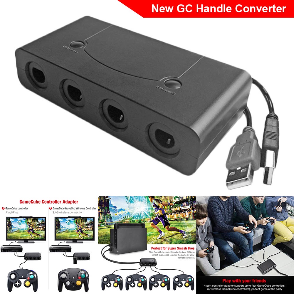 Adaptador De Controlador De 4 Puertos Con Boton Turbo Casero Para Wiiu Pc Usb Interruptor Gamecube Shopee Chile