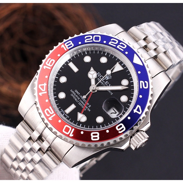 Aaa + Rolex Greenwich GMT Rojo Y Azul Cinturón 126710Blnr Zapatillas ...