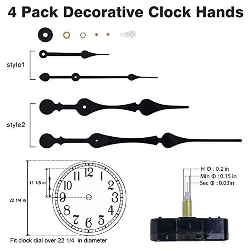 23mm High Torque Quartz Clock Movement Mechanism With 12 Inch Long