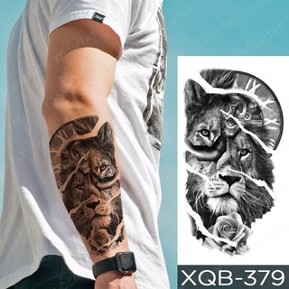 negro brújula león tatuajes temporales para hombres mujeres adultos  realista falso tigre cráneo cruz tatuaje sticker mitad | Shopee Chile