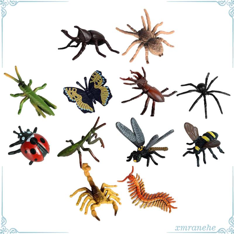 Modelo de insectos de plástico Figuras Juguetes Bugs Scorpion Abeja Decoración De La Selva 12 un 