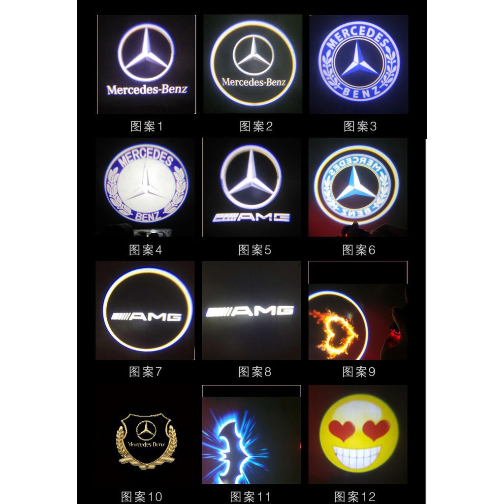 Luces, bombillas e indicadores accesorios de luz cortesía para Mercedes B-E-N-Z A B C E GLC GLE GLS Series 2 luces de bienvenida con el logotipo de la puerta del coche