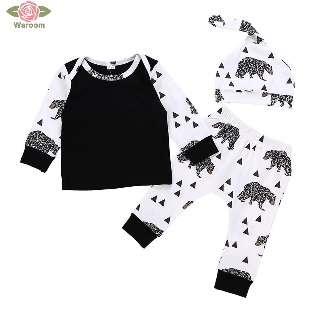 Waroom Bebe Bebe Nino Nina Invierno Manga Larga 3 Piezas De Dibujos Animados Conjuntos De Ropa Pantalones Shopee Chile