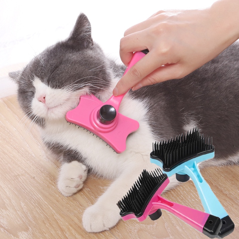 Gris Houdao Masajeador para Gatos el Plastico Cepillo Gatos Esquina de Pared Peine Gatos Adecuado para Limpiar y Peinar el Pelo de Perros y Gatos 