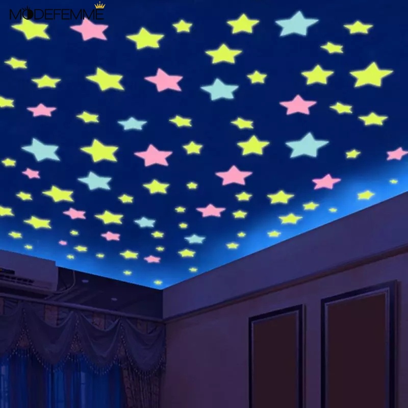 pegatinas luminosas para habitación de bebé cielo estrellado Estrellas luminosas autoadhesivas de pared para habitación de los niños niñas pegatinas luminosas unicornio 