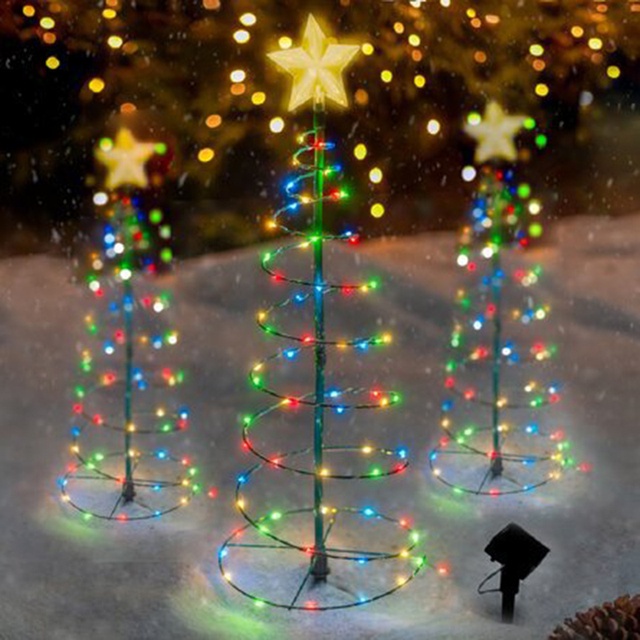Cadena de luces solares de árbol de navidad coloridas luces LED de hadas 3  modos de iluminación decoración de jardín | Shopee Chile